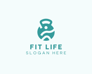 Fitness Instructor Kettlebell logo design