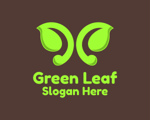 Green Butterfly Leaf  logo design