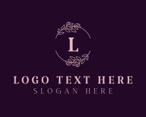 Wreath - Natural Elegant Floral logo design