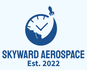Aerospace - Aerospace Rocket Clock logo design