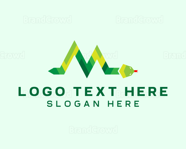 Geometric Snake Letter M Logo