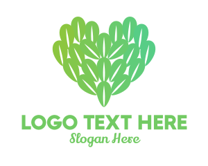 Massage - Nature Leaf Heart logo design