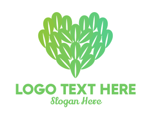 Love - Nature Leaf Heart logo design