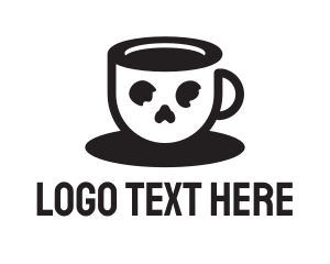 Horror - Skull Coffee Cup logo design