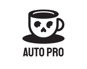 Americano - Skull Coffee Cup logo design