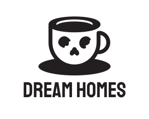 Ghoul - Skull Coffee Cup logo design
