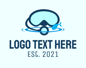 Goggles - Sea Fish Snorkeling logo design