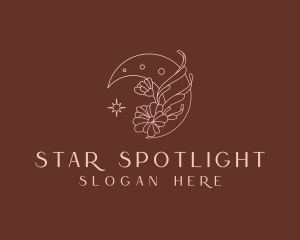 Floral Moon Star logo design