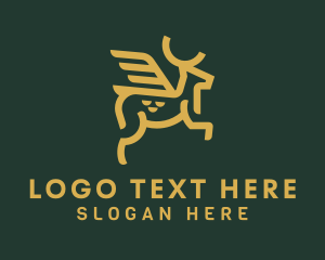 Exclusive - Golden Deer Wings logo design