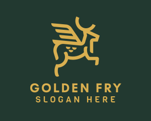 Golden Deer Wings  logo design