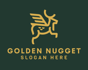 Golden Deer Wings  logo design