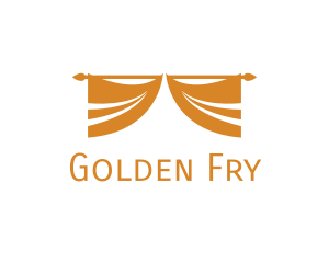 Golden Curtain Drapery logo design