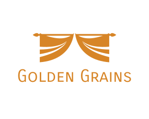 Golden Curtain Drapery logo design