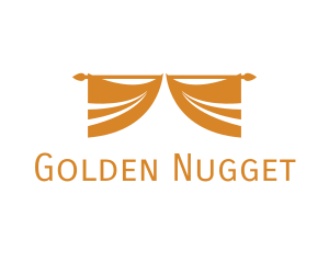 Golden Curtain Drapery logo design