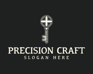 Antique Vintage Key Cross logo design