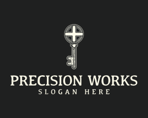 Detailed - Antique Vintage Key Cross logo design