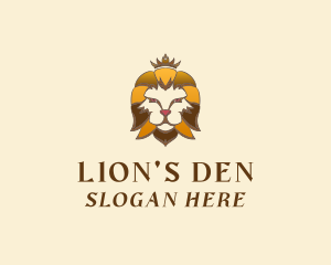 Luxury Lion Crown logo design