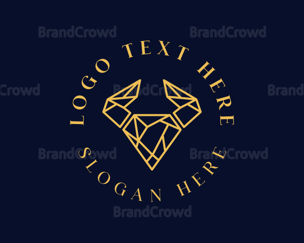 Diamond Horn Crystal Bull Logo