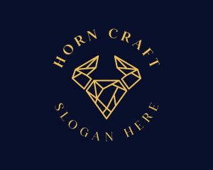 Diamond Horn Crystal Bull logo design