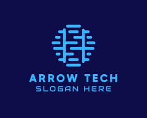 Tech Geometric Circuit  logo design