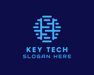 Tech Geometric Circuit  logo design