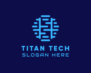 Tech Geometric Circuit  logo design