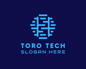 Tech Geometric Circuit  logo design