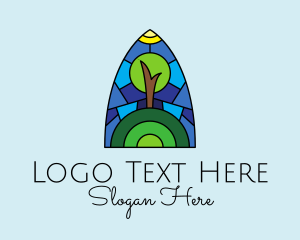 Tree Planting - Stained Glass Eco Tree logo design