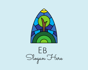 Natural - Stained Glass Eco Tree logo design