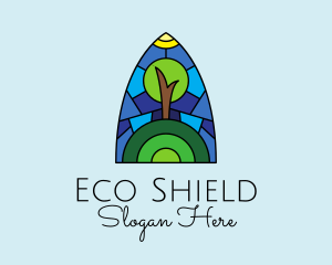 Stained Glass Eco Tree logo design