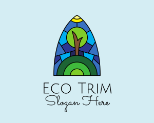 Stained Glass Eco Tree logo design