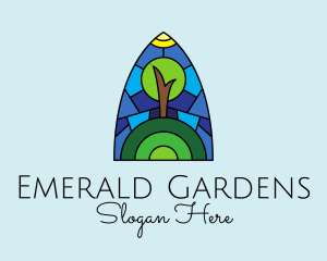 Stained Glass Eco Tree logo design