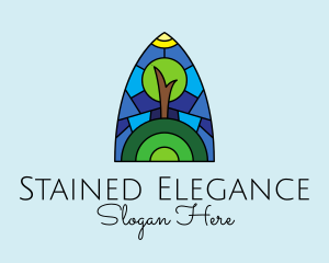 Stained Glass Eco Tree logo design