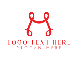 Stationery - Red Ribbon M logo design