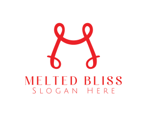 Red Ribbon M logo design