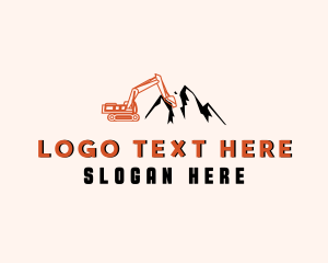 Mountain - Mountain Backhoe Excavator logo design