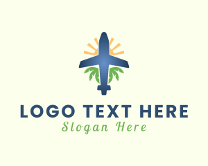 Travel - Tropical Travel Airplane logo design