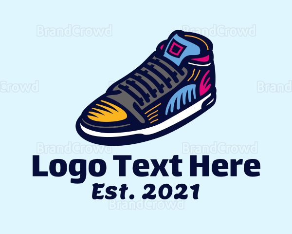 Colorful Skater Shoes Logo