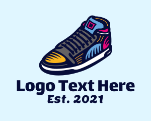Kicks - Colorful Skater Shoes logo design