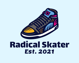 Colorful Skater Shoes logo design