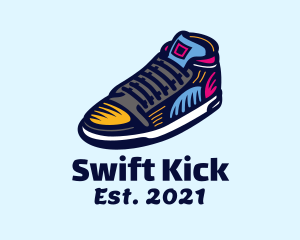 Colorful Skater Shoes logo design