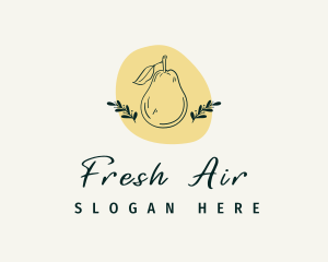 Organic Pear Fruit logo design