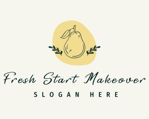 Organic Pear Fruit logo design