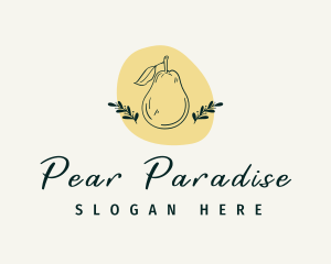 Organic Pear Fruit logo design