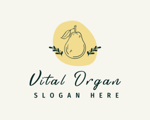 Organic Pear Fruit logo design