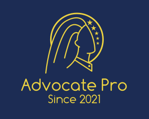 Advocate - Commander Woman Monoline logo design