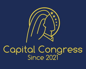 Congress - Commander Woman Monoline logo design