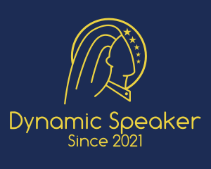 Speaker - Commander Woman Monoline logo design