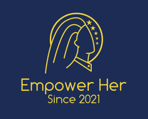 Feminist - Commander Woman Monoline logo design
