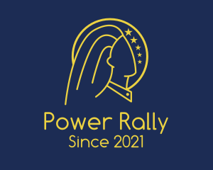 Rally - Commander Woman Monoline logo design